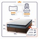 Ver imagem 2 de Conjunto Box Baú Super King Chicago Marrom 193x203x64 Espuma D33