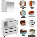 Ver imagem 2 de Kit Gabinete Balcão e Espelheira de Banheiro Cuba Karina Branco
