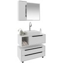 Ver imagem 6 de Kit Gabinete Balcão e Espelheira de Banheiro Cuba Karina Branco