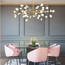 Ver imagem 6 de Lustre Teto 110cm Ramos de Árvore 54 Leds Luminária Metal Dourado Gimpo Ra-54-gold-lolli