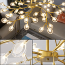 Ver mais imagens de Lustre Teto 110cm Ramos de Árvore 54 Leds Luminária Metal Dourado Gimpo Ra-54-gold-lolli