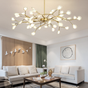 Ver imagem 5 de Lustre Teto 110cm Ramos de Árvore 54 Leds Luminária Metal Dourado Gimpo Ra-54-gold-lolli