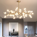 Ver imagem 2 de Lustre Teto 110cm Ramos de Árvore 54 Leds Luminária Metal Dourado Gimpo Ra-54-gold-lolli