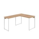 Ver imagem 1 de Mesa em L Office 120x150x75cm Kuadra Lâmina Mel - Est.branca