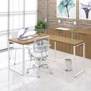 Ver imagem 2 de Mesa em L Office 120x150x75cm Kuadra Lâmina Mel - Est.branca