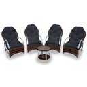 Ver imagem 1 de Conjunto de Poltronas Fibra Sintética Pequim Alumínio - 4 Poltronas + 1 Mesa Centro - Tecido Duna Pr