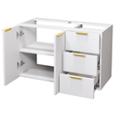 Ver imagem 1 de Balcão Móvel Gabinete Mdf para Banheiro sem Tampo sem Cuba 80cm Gavetas Lado Direito Puxador Dourado