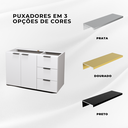 Ver imagem 5 de Balcão Móvel Gabinete Mdf para Banheiro sem Tampo sem Cuba 80cm Gavetas Lado Direito Puxador Dourado