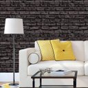 Ver imagem 2 de Papel De Parede Pedra Tijolo Preto Auto Colante Lavavel Sala