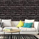 Ver imagem 1 de Papel De Parede Pedra Tijolo Preto Auto Colante Lavavel Sala