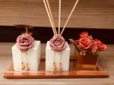 Ver imagem 1 de Kit Lavabo Organizador Rose Gold Branco Luxo Difusor Cubo