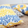 Jogo Capa Almofada Amarela Estampada 3 Unidades 45cm x 45cm com zíper Golden - 2
