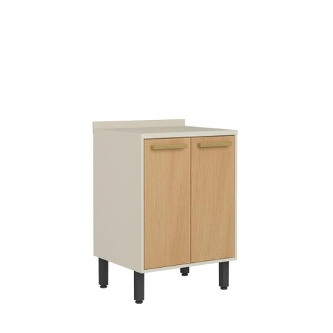 Balcão 60cm com Tampo 2 Portas Nogal Dourado Bertolini