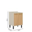 Ver imagem 2 de Balcão 60cm com Tampo 2 Portas Nogal Dourado Bertolini