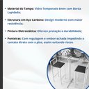 Ver imagem 3 de Conjunto Mesa Alta Bar Bistrô Redonda Vidro 2 Banquetas Confort Imbuia Industrial White Don Castro D