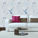 Ver imagem 4 de Papel Parede Beija Flor Azul Adesivo Decorativo Sala Quarto