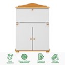 Ver imagem 4 de Escrivaninha Mesa Madeira Secretária Escritório 2 Portas Branco Madeirado David Idimex