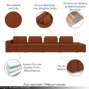 Ver imagem 3 de Sofá Ilha com Encosto e Almofadas Móveis Olimpo 505cm Modulado Linho Terracota G45 - Gran Belo