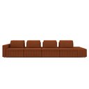 Ver imagem 6 de Sofá Ilha com Encosto e Almofadas Móveis Olimpo 505cm Modulado Linho Terracota G45 - Gran Belo
