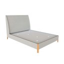 Ver imagem 2 de Cama Casal Estofada com Cabeceira 100% Mdf Cor: Linho Aluminio