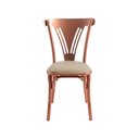Ver imagem 2 de Kit 2 Cadeiras de Jantar Paris Luxo Estrutura Aço Cobre Conforto para Mesa de Jantar - Cobre/Bege