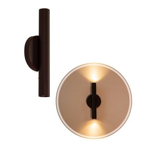 Arandela Tubo Cilindro 30cm 2 Fachos Marrom P/ 2 Mr11 St2773