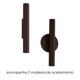 Arandela Tubo Cilindro 30cm 2 Fachos Marrom P/ 2 Mr11 St2773 - 4