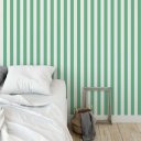 Ver imagem 2 de Papel de Parede Listrado Verde Claro - 3,00x0,50m