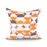 Capa Almofada Laranja Estampada Geométrica para Sala Kit com 2 Unidades 45cm x 45cm com zíper - 3