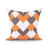 Capa Almofada Laranja Estampada Geométrica para Sala Kit com 2 Unidades 45cm x 45cm com zíper - 2