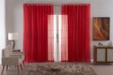 Ver imagem 1 de Cortina Voil Xadrez para Sala, Quarto e Cozinha 2,80 X 1,30 Vermelho