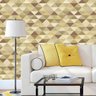 Papel de Parede Geométrico Triangulo Marrom e Amarelo Claro - 4