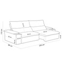 Ver imagem 5 de Sofá Retrátil Reclinável para Sala de Estar Living 230cm Ártico F04 Veludo Rosê - Lyam Decor