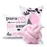 Almofada para Cama Frase Estampada Decorativa Rosa 2 Unidades 45cm x 45cm com Refil de Silicone + Al - 1