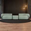 Ver imagem 1 de Sofá Versátil Sala de Estar Egito 302cm Modulado Linho Verde Manchado G52 - Gran Belo