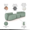 Ver imagem 3 de Sofá Versátil Sala de Estar Egito 302cm Modulado Linho Verde Manchado G52 - Gran Belo
