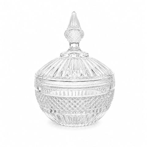 Bombonier de Cristal com Tampa 27409 - Alt.16.7 X Diâmetro 12cm