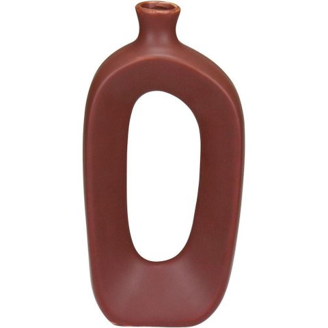 Vaso Decorativo Enfeite Casa Aparador Garrafa Home&co Cerâmica 23x11x5cm Chocolate