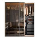 Ver imagem 2 de Guarda Roupa Casal 2 Portas Correr Vidro Reflecta com LED 200cm x 55,8cm x 230cm 100% MDF Cor: