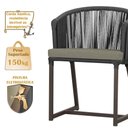 Ver imagem 4 de Mesa com 4 Cadeiras de Jantar Roma 100cm e Noronha em Aluminío Marrom Corda Nautica Estofado 8 Trama