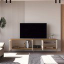 Ver imagem 3 de Rack para Tv 1.8 Tucupi Off White com Naturale Pe Bronze - Moveis Jb