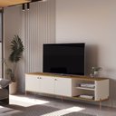 Ver imagem 2 de Rack para Tv 1.8 Tucupi Off White com Naturale Pe Bronze - Moveis Jb