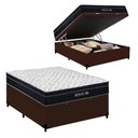 Ver imagem 5 de Cama Box Baú Casal 138cm Royal Air Molas Ensacadas Pillow Top Preto e Branco Royal
