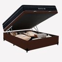 Ver imagem 1 de Cama Box Baú Casal 138cm Royal Air Molas Ensacadas Pillow Top Preto e Branco Royal