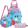 Mochila Infantil De Rodinha Escolar Menina Brilhos Narval Unicórnio Baleia Naval Carrinho Costas - R - 2