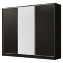 Ver imagem 2 de Guarda-Roupa Casal 100% MDF Madesa Zurique 3 Portas de Correr Preto/Preto/Branco Cor:Preto/Branco