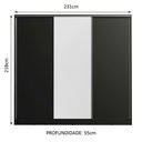 Ver imagem 3 de Guarda-Roupa Casal 100% MDF Madesa Zurique 3 Portas de Correr Preto/Preto/Branco Cor:Preto/Branco