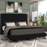 Cama Casal Queen Base Box Pés de Madeira 176cm Otto P05 Veludo Preto- Lyam Decor - 2