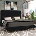 Ver imagem 2 de Cama Casal Queen Base Box Pés de Madeira 176cm Otto P05 Veludo Preto- Lyam Decor