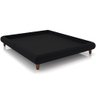 Cama Casal Queen Base Box Pés de Madeira 176cm Otto P05 Veludo Preto- Lyam Decor - 1